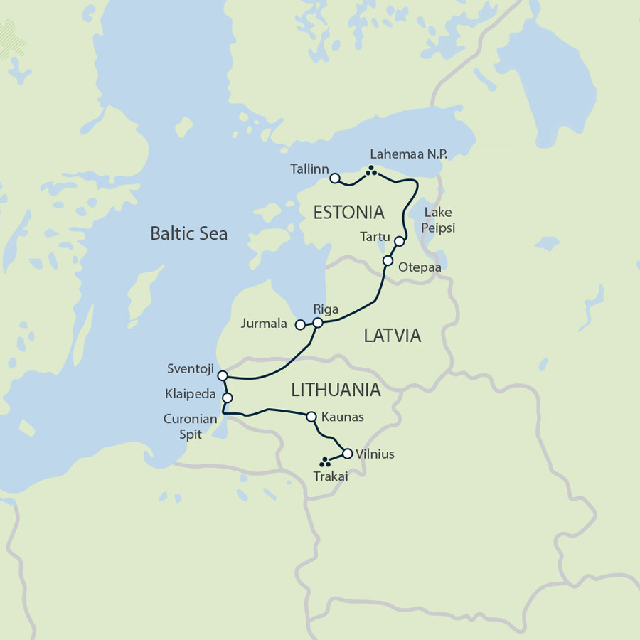 tourhub | Exodus Adventure Travels | Cycle the Baltics | Tour Map