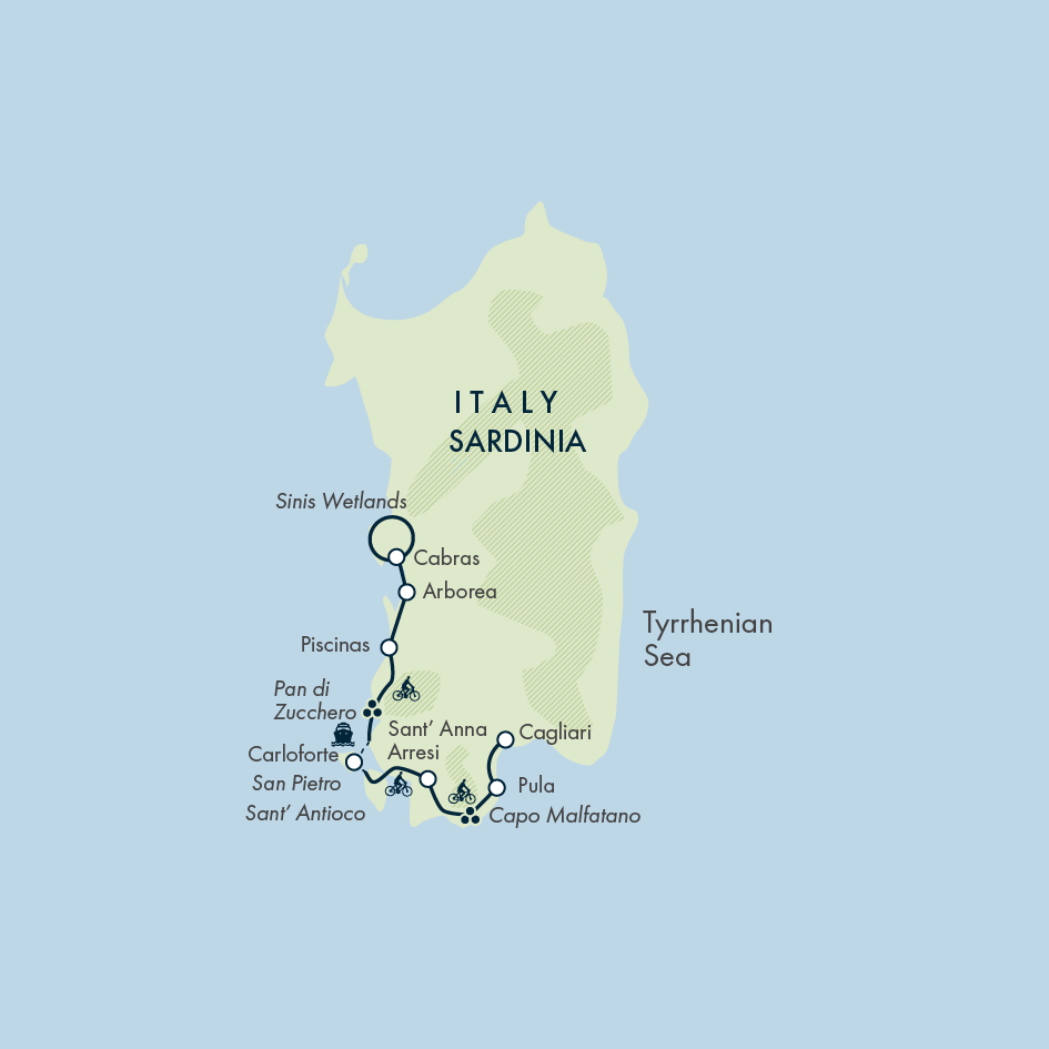 tourhub | Exodus | Cycling in Sardinia | Tour Map
