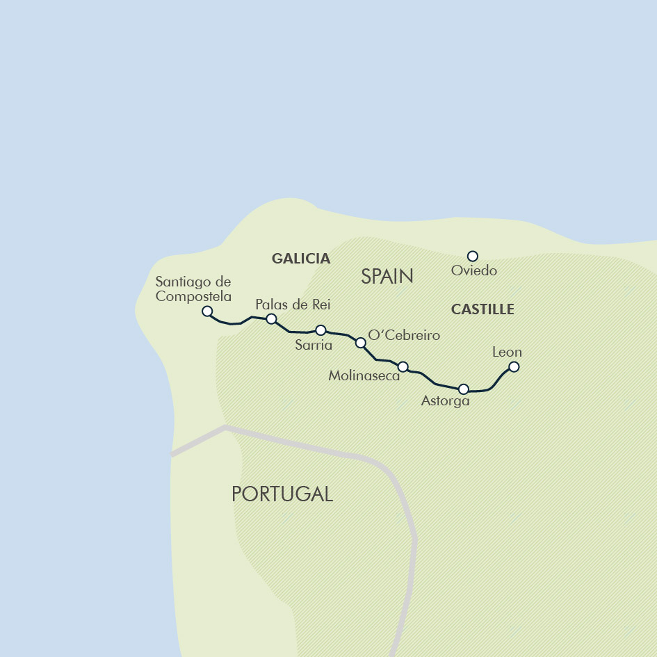 tourhub | Exodus Adventure Travels | Cycle the Camino de Santiago | Tour Map