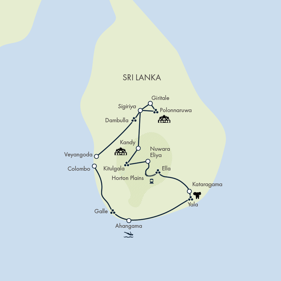 tourhub | Exodus Adventure Travels | Discover Sri Lanka | Tour Map