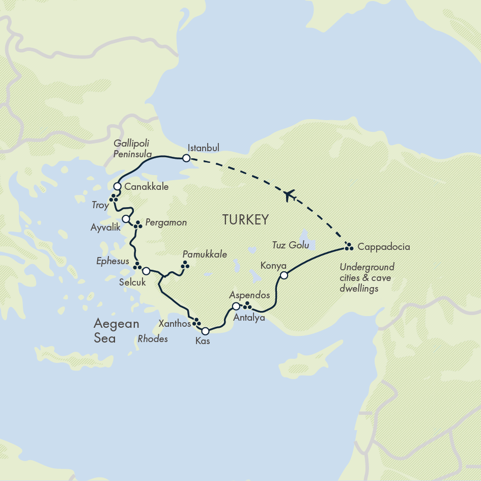 tourhub | Exodus | Highlights of Turkey | Tour Map