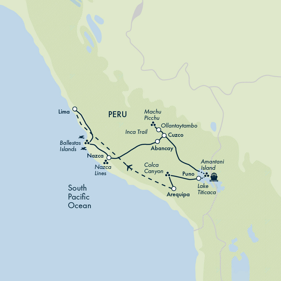 tourhub | Exodus Adventure Travels | Essential Peru - Inti Raymi Festival Departure | Tour Map