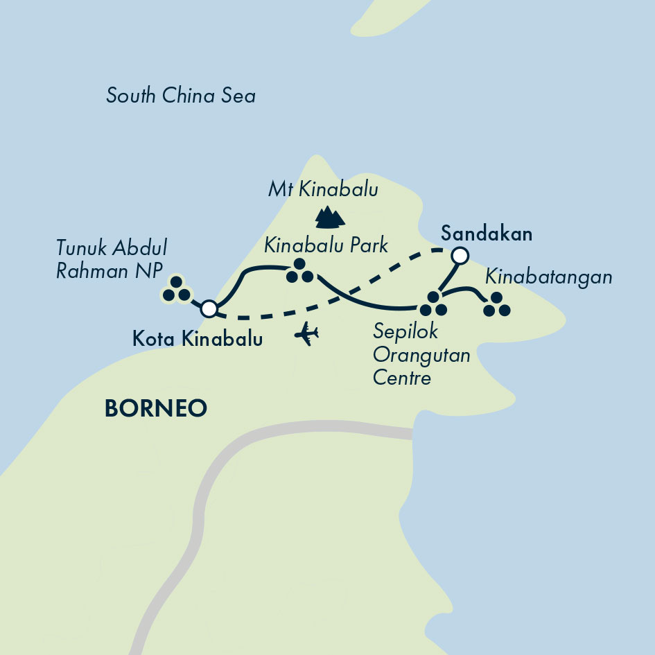 tourhub | Exodus Adventure Travels | Borneo Wildlife Family Holiday | Tour Map