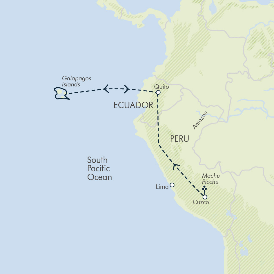 tourhub | Exodus | Machu Picchu & Galapagos | Tour Map