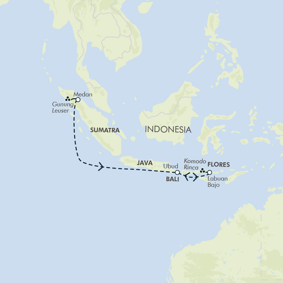 tourhub | Exodus | Primates & Dragons of Indonesia | Tour Map
