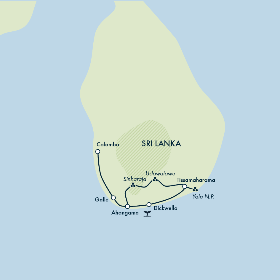 tourhub | Exodus Adventure Travels | Wild Sri Lanka | Tour Map