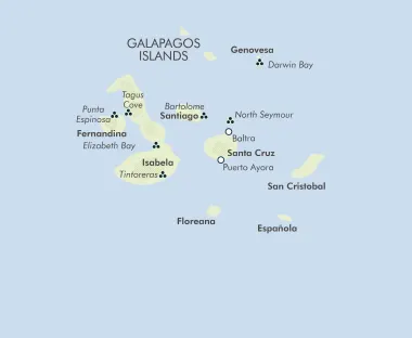 tourhub | Exodus Adventure Travels | Galapagos Wildlife Cruise (Archipel I) | Tour Map