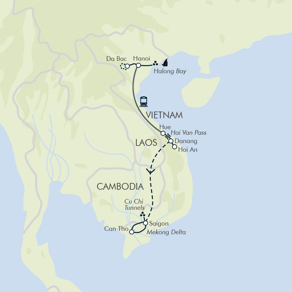 tourhub | Exodus Adventure Travels | Trails of Vietnam | Tour Map