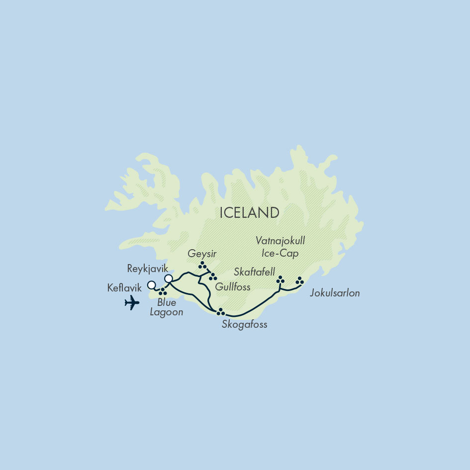 tourhub | Exodus Adventure Travels | Iceland Northern Lights | Tour Map