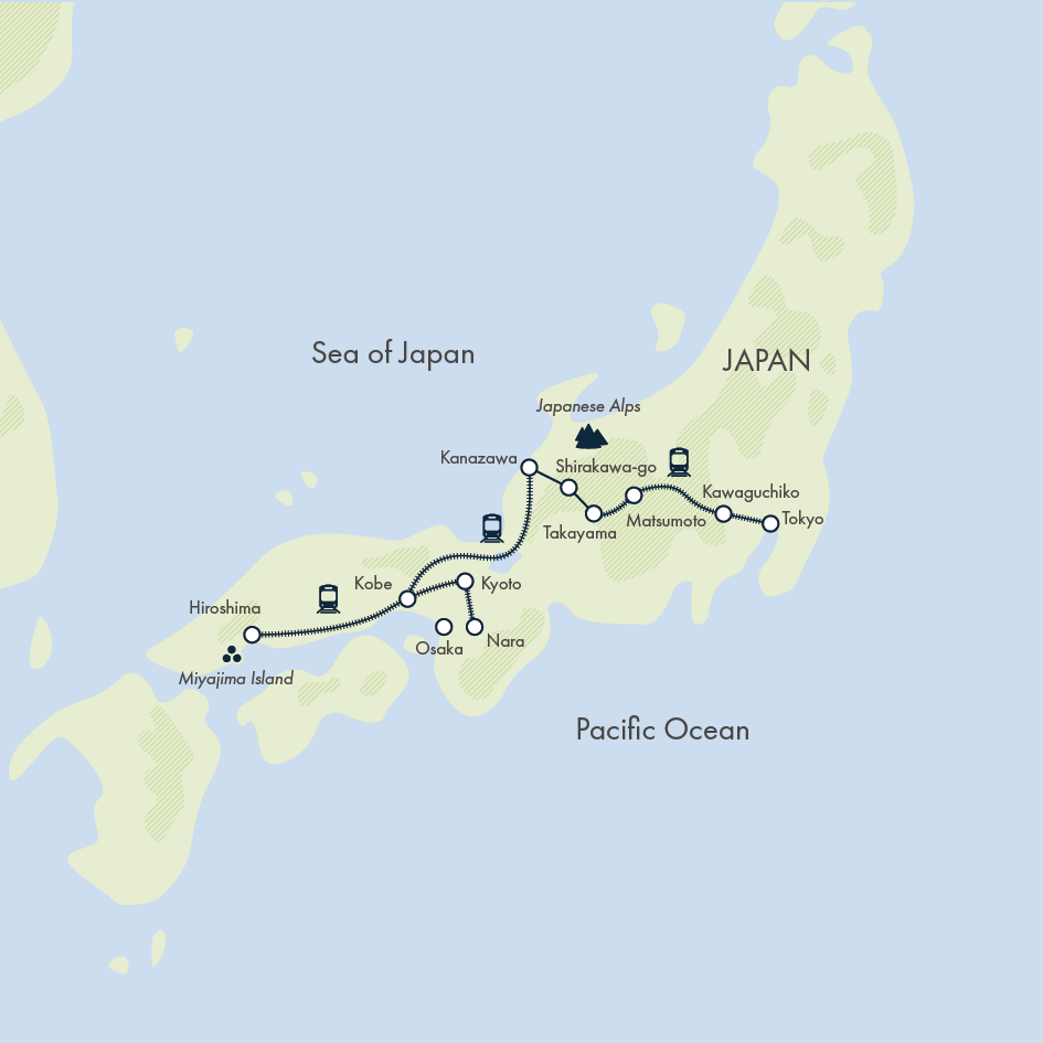 tourhub | Exodus Adventure Travels | Ancient & Modern Japan | Tour Map