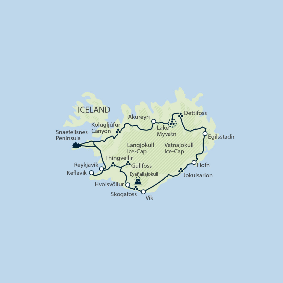 tourhub | Exodus Adventure Travels | Iceland Explorer | Tour Map