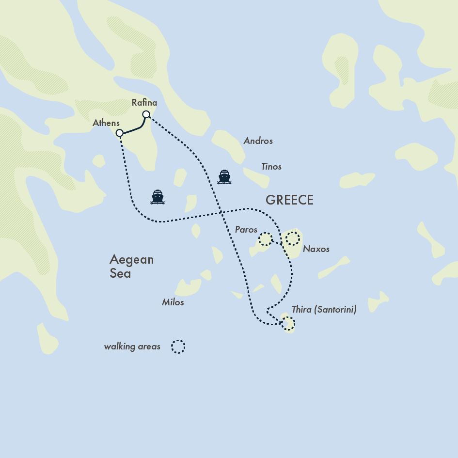 tourhub | Exodus Adventure Travels | Walking on the Greek Islands | Tour Map