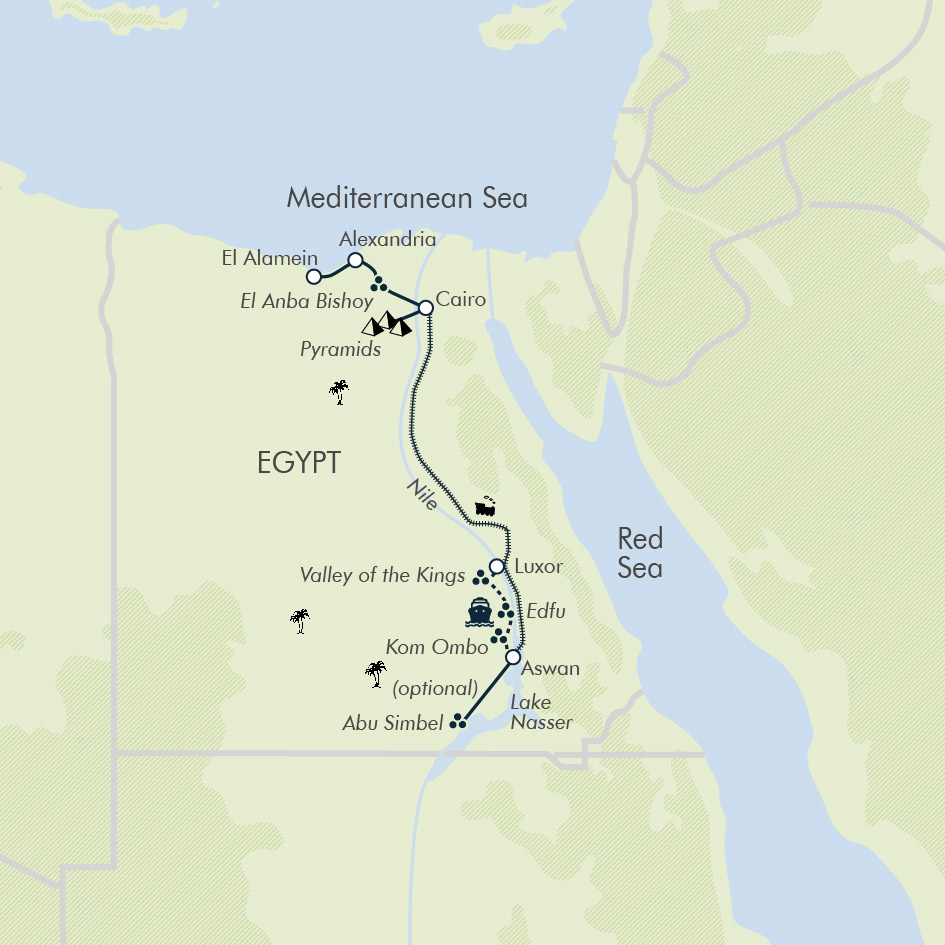 tourhub | Exodus | Egypt: Alexandria to Aswan | Tour Map