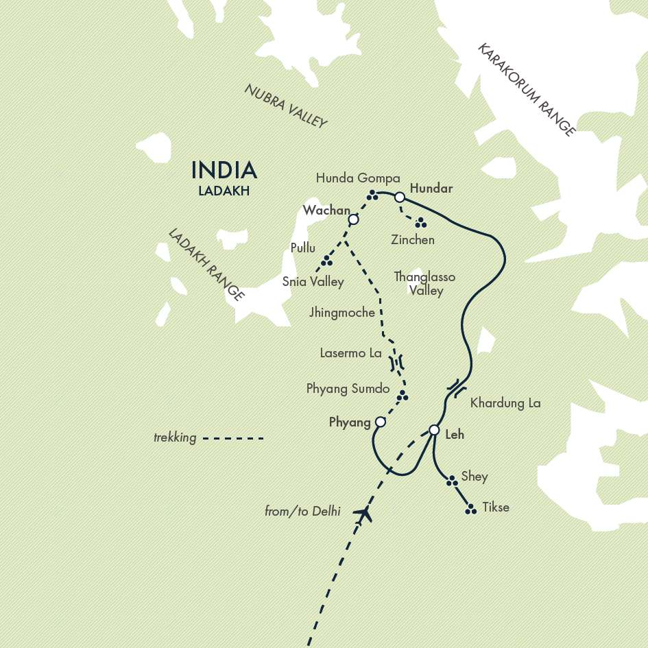 tourhub | Exodus Adventure Travels | Ladakh: Nubra Valley Trek | Tour Map