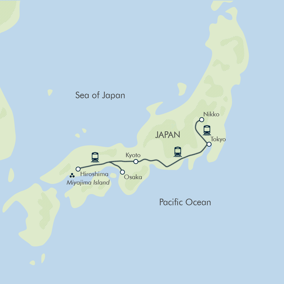 tourhub | Exodus Adventure Travels | Highlights of Japan | Tour Map