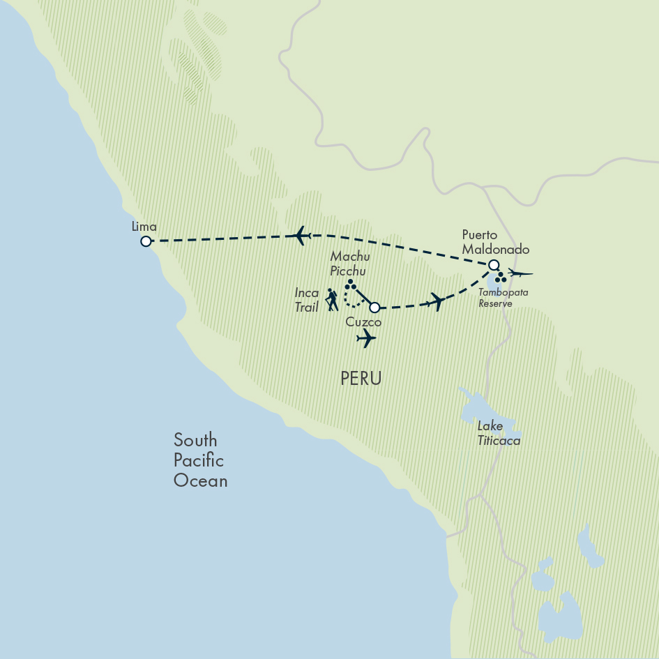 tourhub | Exodus | Inca & Amazon Adventure Family Holiday | Tour Map