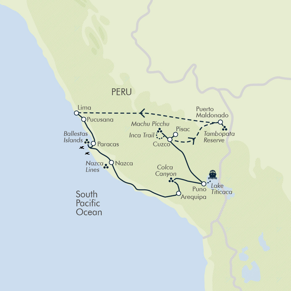 tourhub | Exodus | Peru Explorer | Tour Map