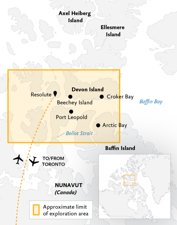 tourhub | Exodus Adventure Travels | Arctic Express Canada: The Heart of the Northwest Passage | Tour Map