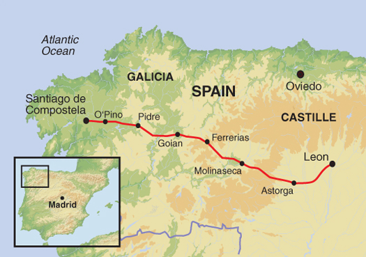 tourhub | Exodus Adventure Travels | Cycling the Camino de Santiago | Tour Map