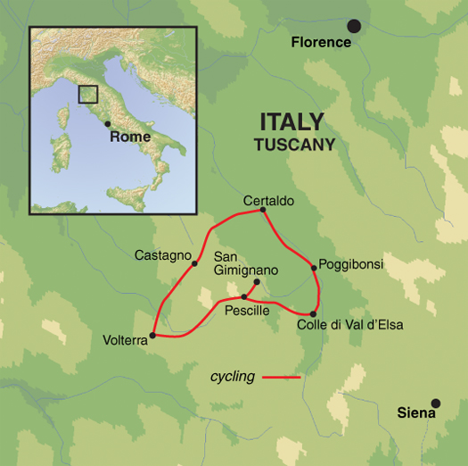 tourhub | Exodus | Classic Chianti Cycling | C10TY | Route Map