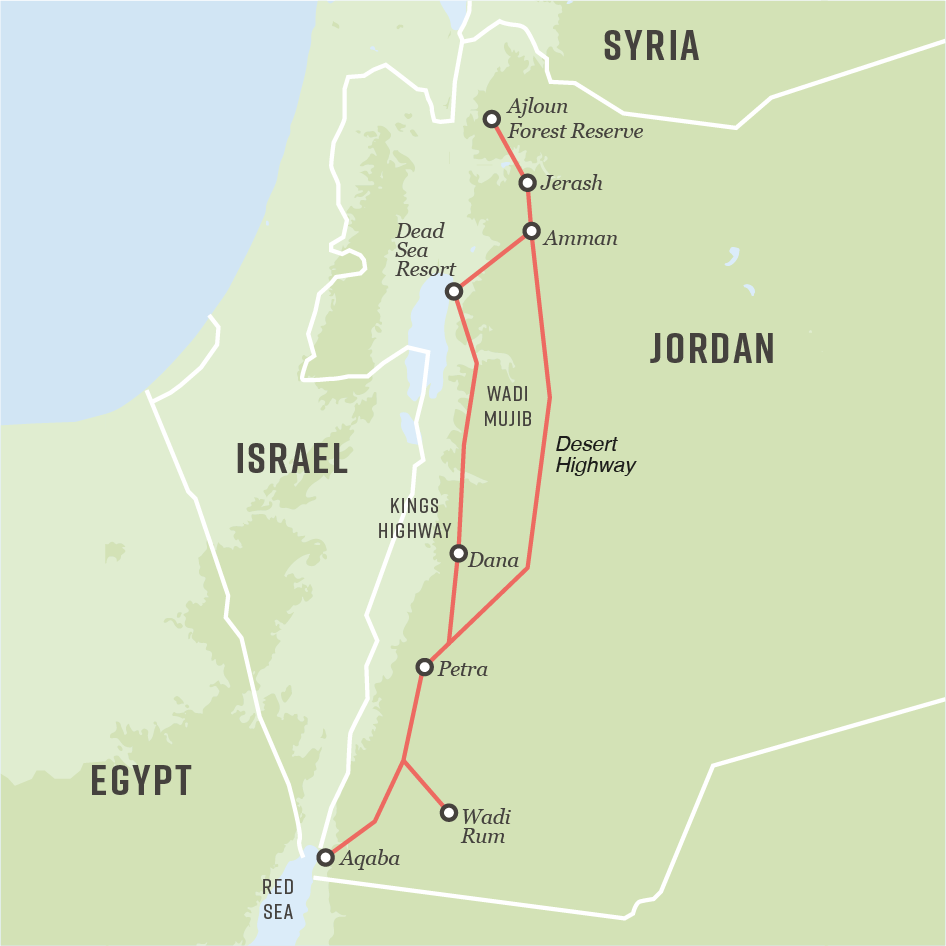 tourhub | Exodus | Active Jordan in Style | Tour Map