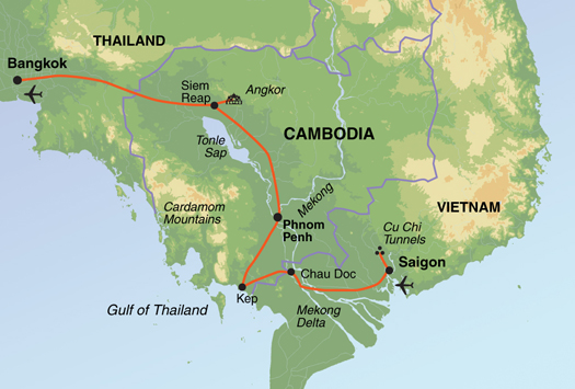 tourhub | Exodus Adventure Travels | Southeast Asia Family Adventure | Tour Map