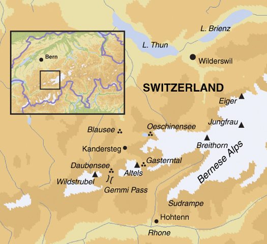 tourhub | Exodus | Classic Swiss Alps Self-Guided Walk | Tour Map
