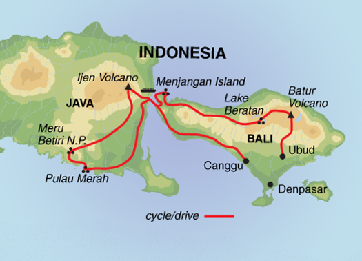 tourhub | Exodus Adventure Travels | Cycling Indonesia's Islands | Tour Map