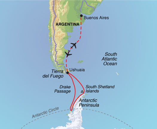 tourhub | Exodus | Crossing the Circle via Buenos Aires | Tour Map