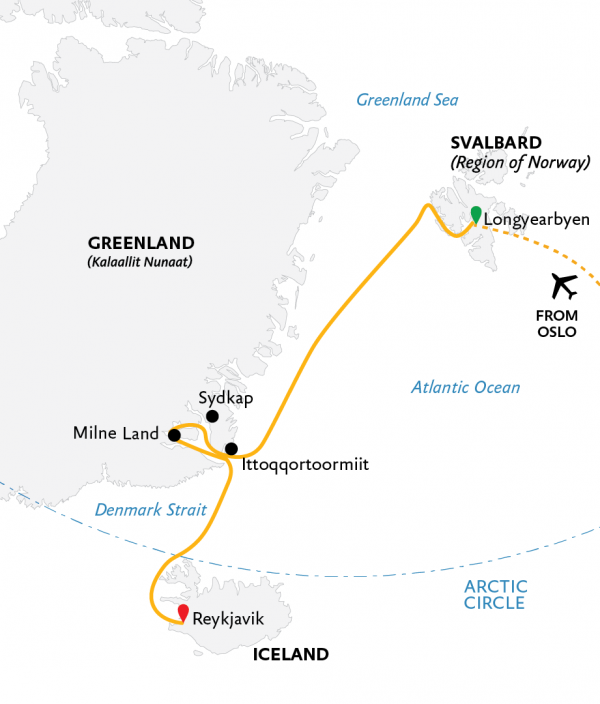 tourhub | Exodus | Three Arctic Islands (Southbound) | Tour Map