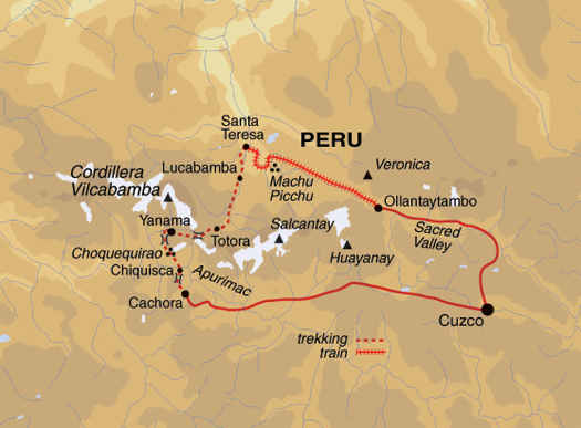 tourhub | Exodus | The Lost City of Choquequirao | Tour Map