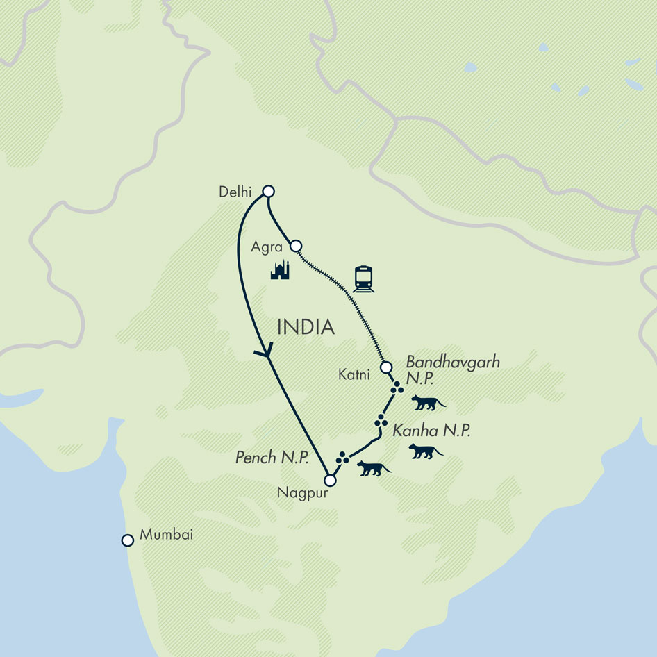 tourhub | Exodus Adventure Travels | India Tiger Safari | Tour Map