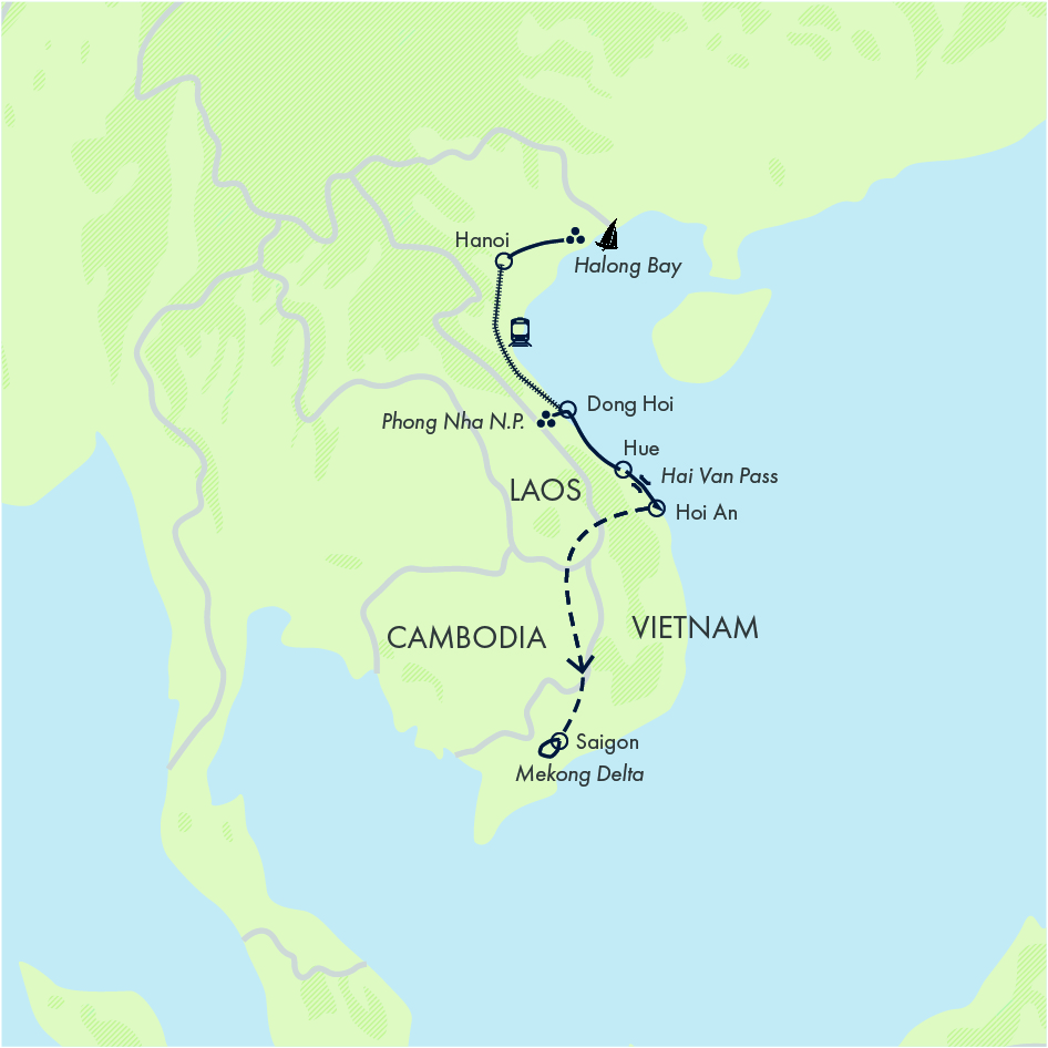 tourhub | Exodus | Highlights of Vietnam | ALD | Route Map