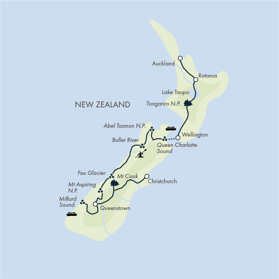 tourhub | Exodus | Trails of New Zealand | Tour Map