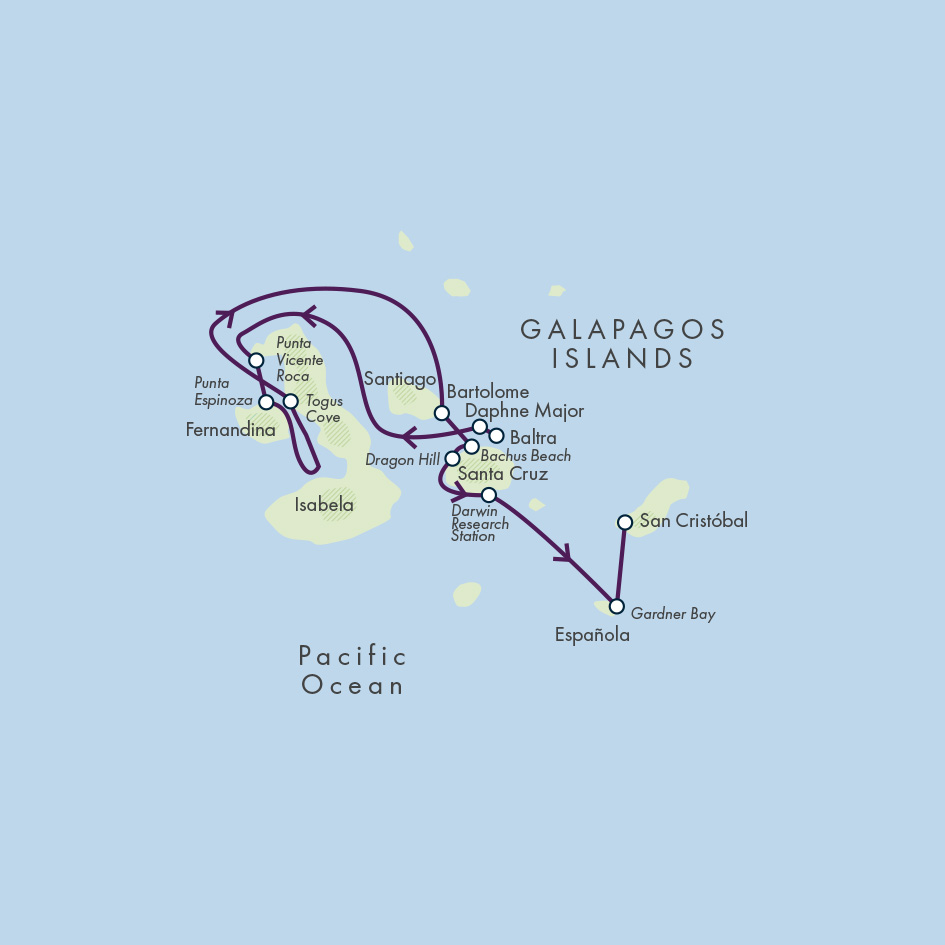 tourhub | Exodus Adventure Travels | Galapagos Voyage: Pirates & Darwin - Premium Adventure | Tour Map