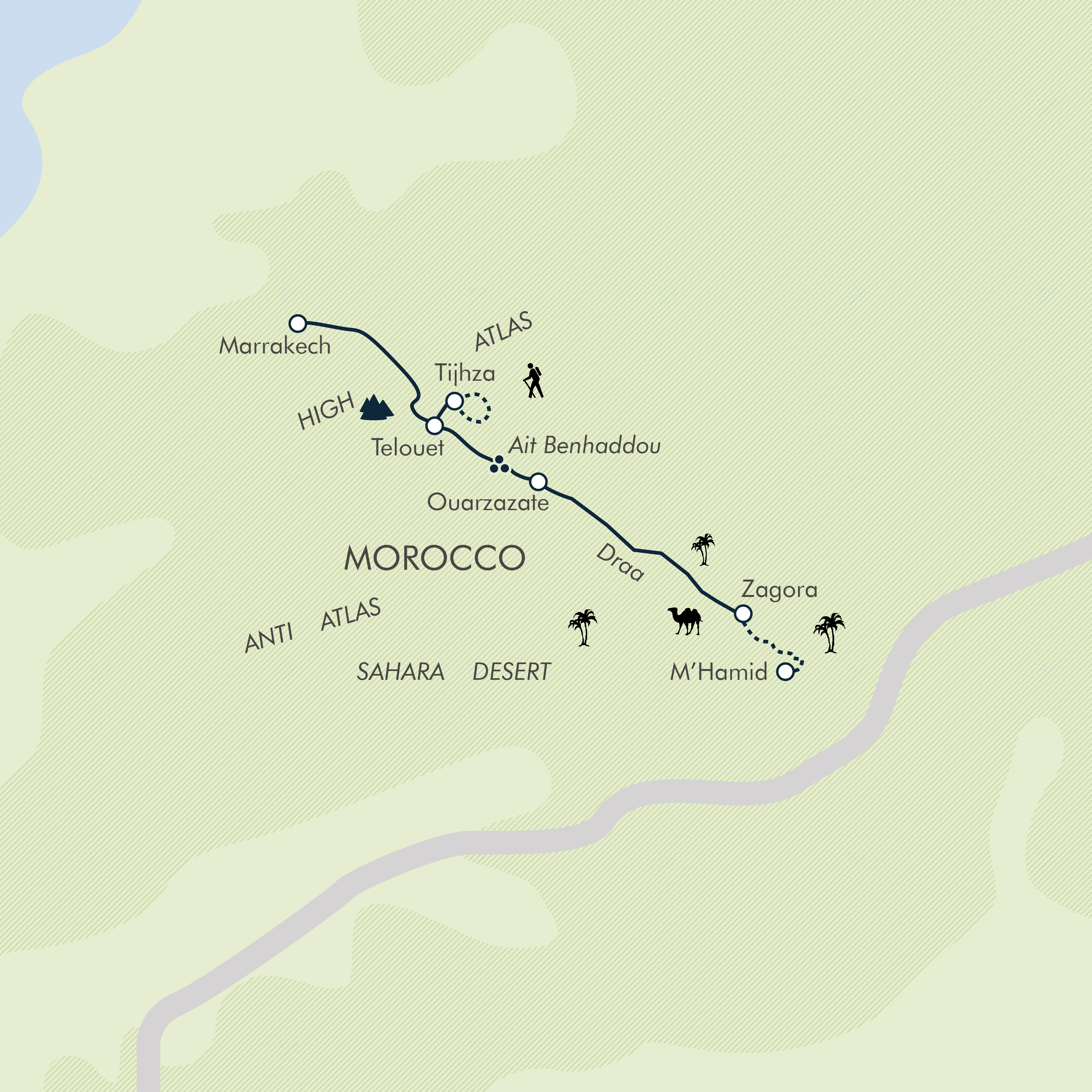 tourhub | Exodus Adventure Travels | Marrakech & the Sahara | Tour Map