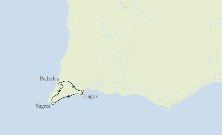 tourhub | Exodus | Cycling in The Real Algarve | C06AV | Route Map