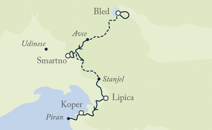 tourhub | Exodus | Secrets of Slovenia Cycling | C07SN | Route Map