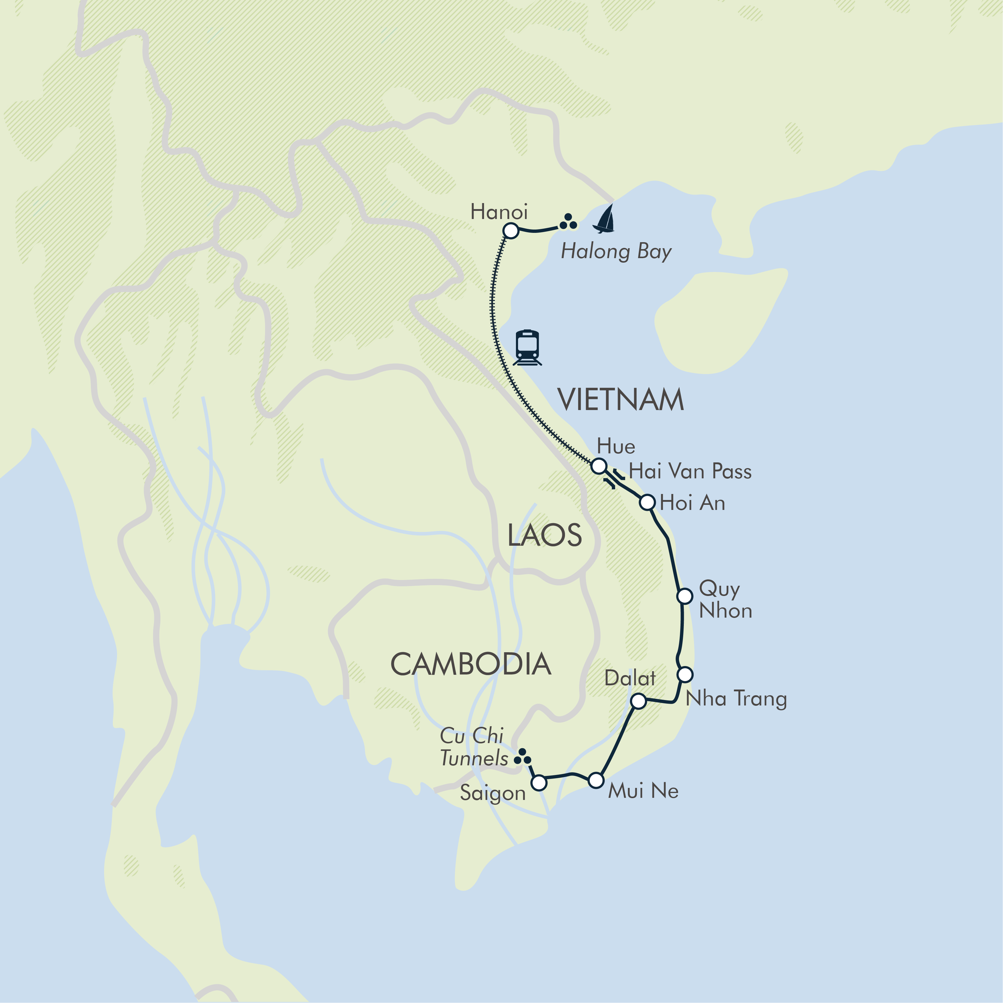 tourhub | Exodus Adventure Travels | Cycling Vietnam | Tour Map