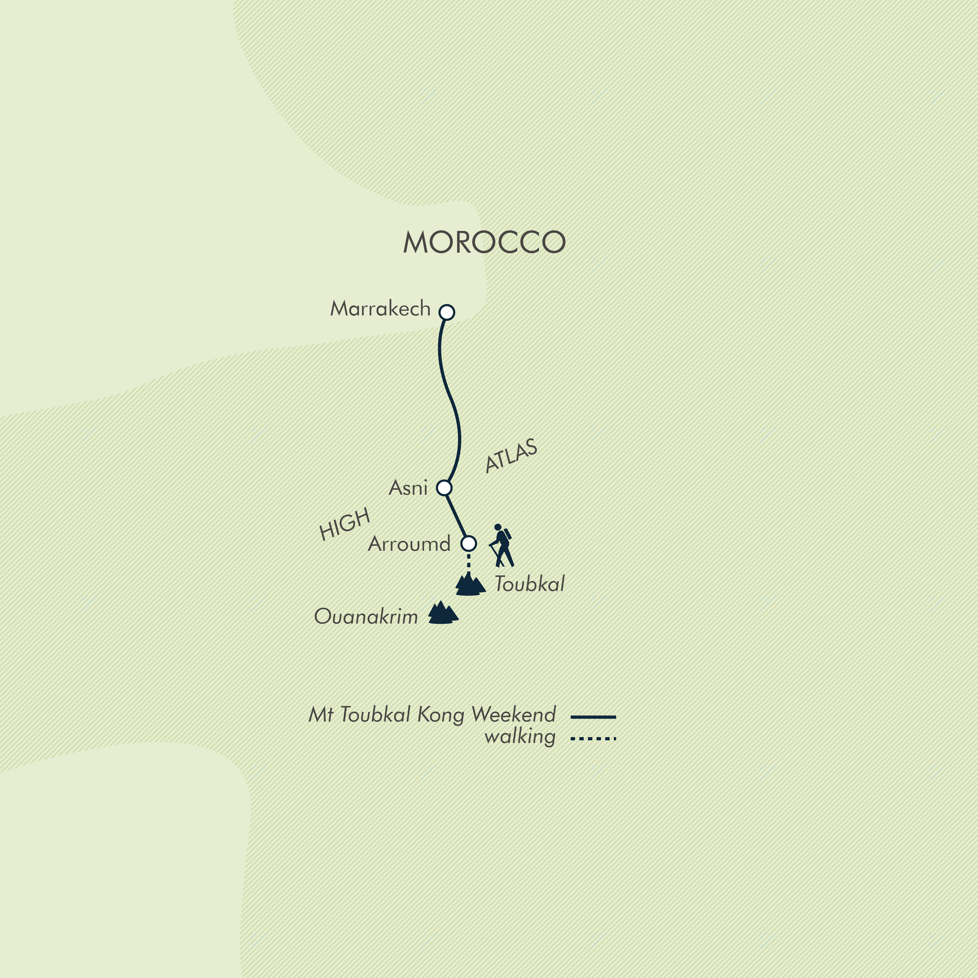 tourhub | Exodus | Mt Toubkal Long Weekend | Tour Map