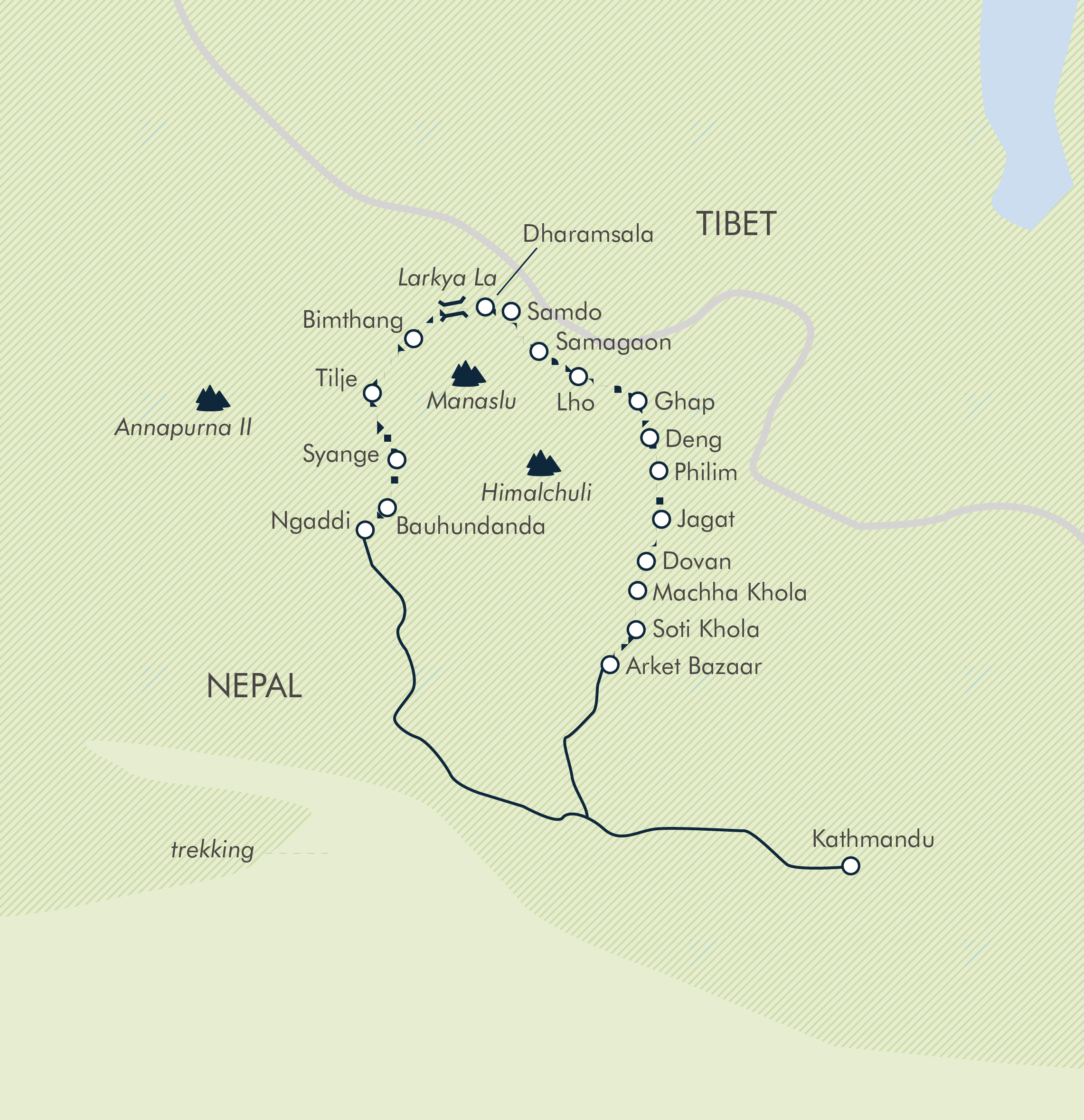 tourhub | Exodus Adventure Travels | Manaslu Lodge Circuit | Tour Map