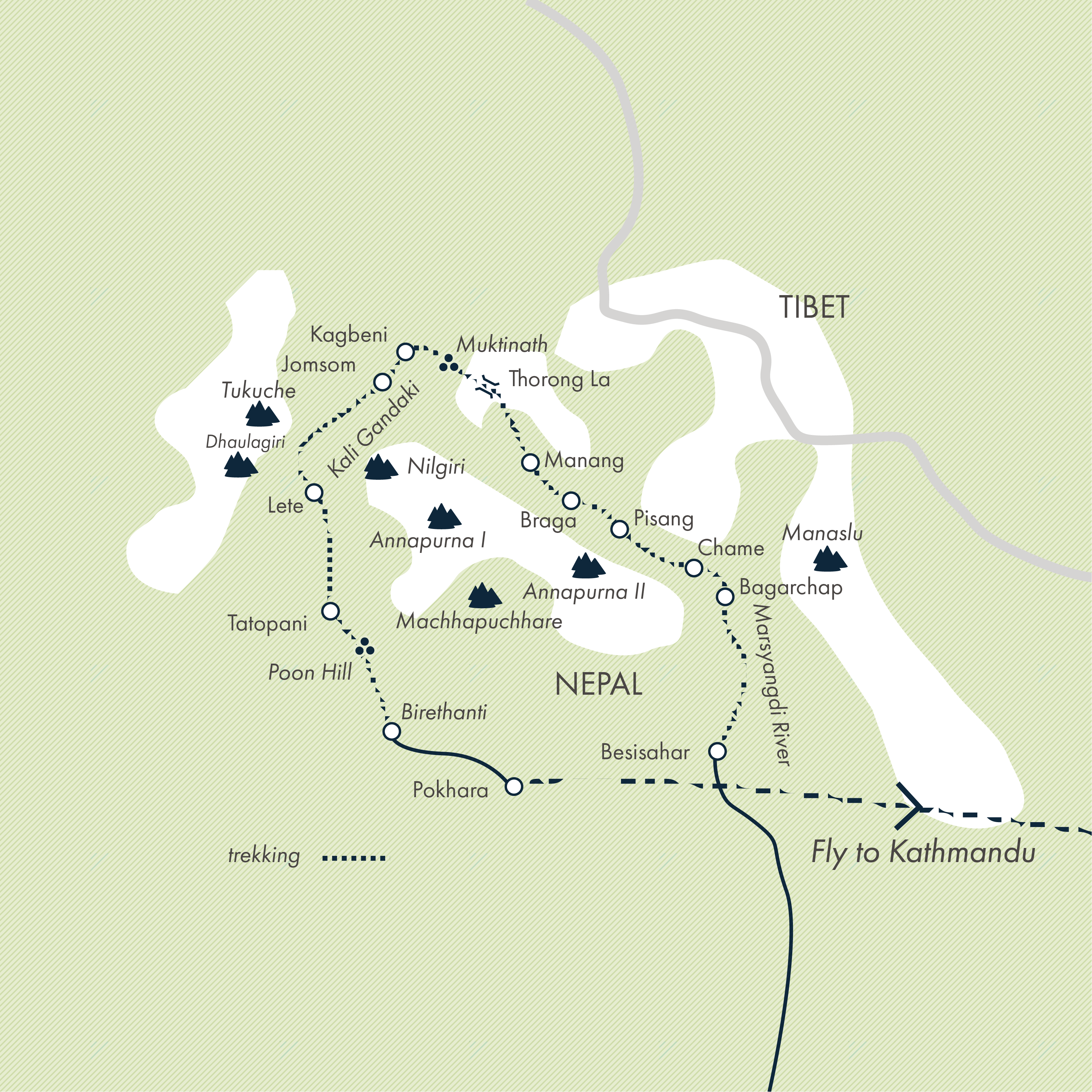 tourhub | Exodus | Annapurna Circuit | TNQ | Route Map
