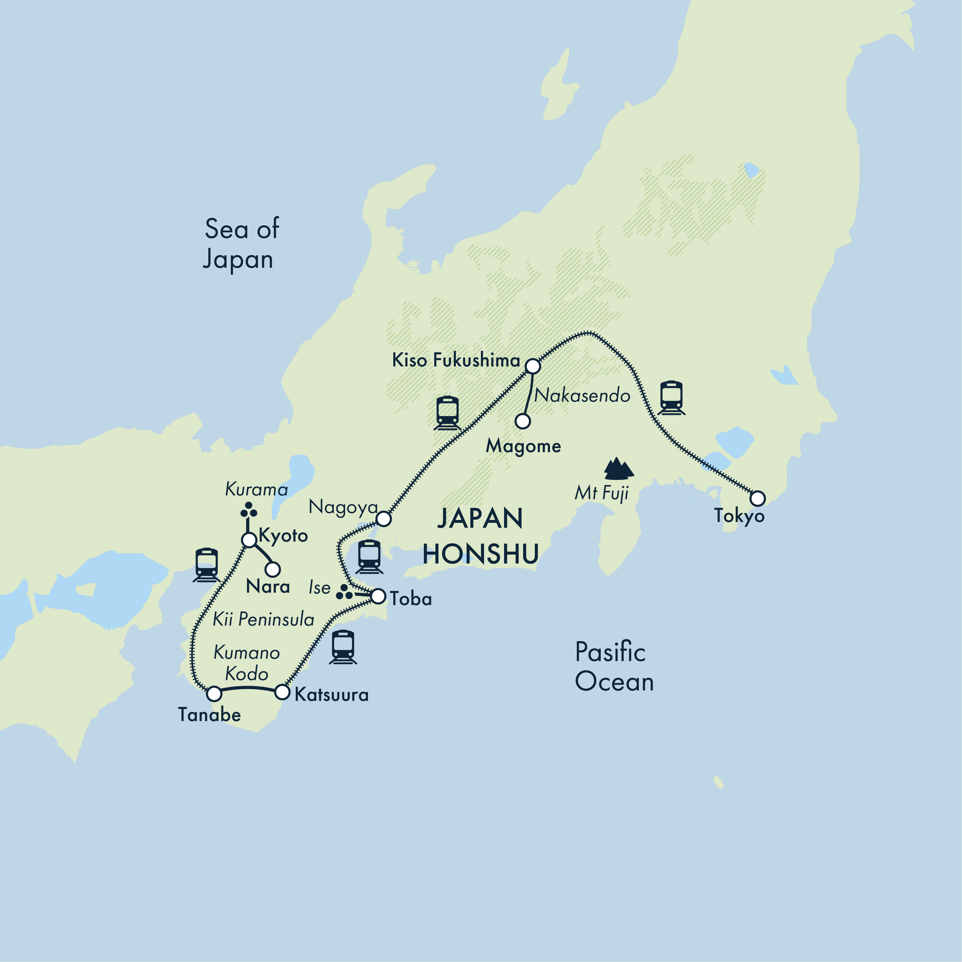 tourhub | Exodus | Japan's Kumano Kodo | Tour Map