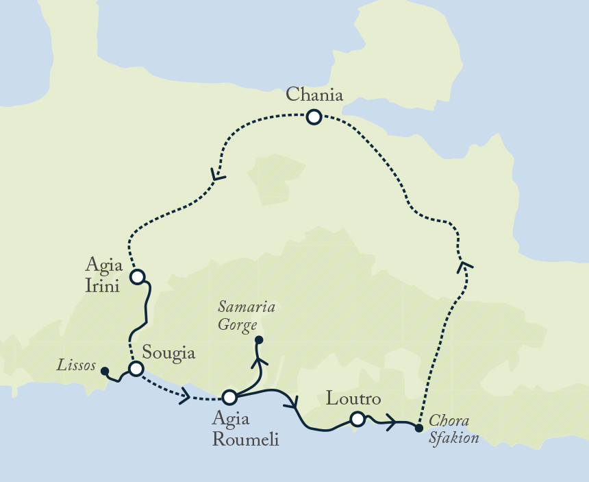 tourhub | Exodus | Contrasts of Crete Walking | W07GI | Route Map