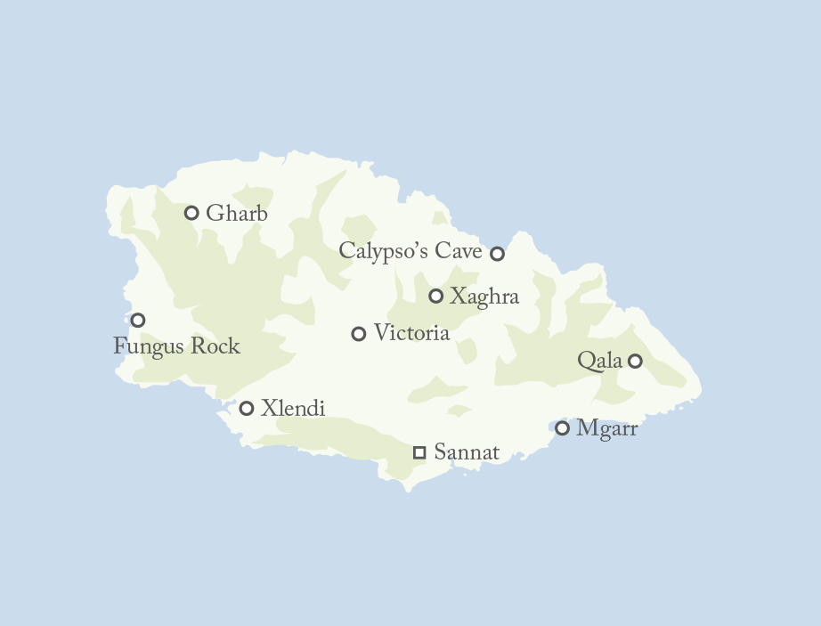 tourhub | Exodus | Walking on Gozo - Calypso's Isle | Tour Map