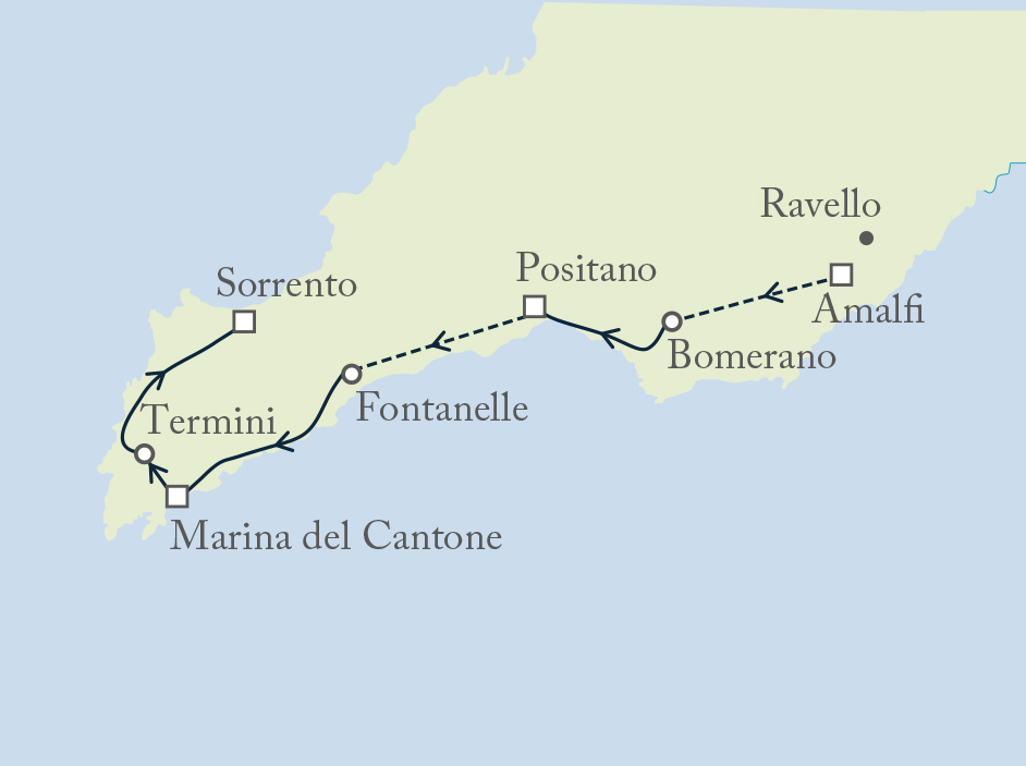 tourhub | Exodus | Amalfi to Sorrento Self-Guided Walk | Tour Map