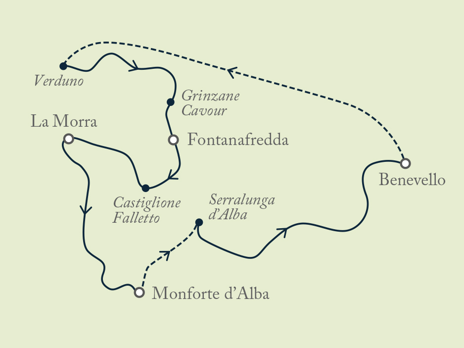 tourhub | Exodus Adventure Travels | Gastronomic Barolo Walk | Tour Map