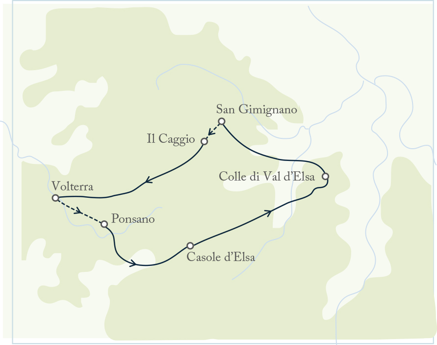 tourhub | Exodus Adventure Travels | Volterra to San Gimignano Walk | Tour Map
