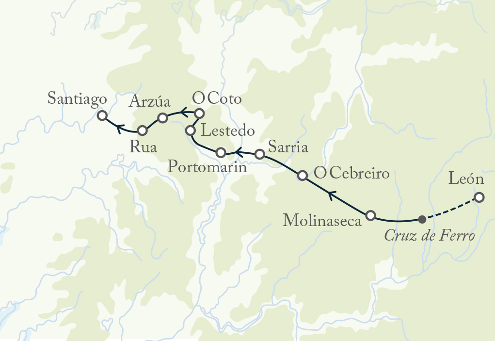 tourhub | Exodus | Walking the Camino de Santiago | Tour Map