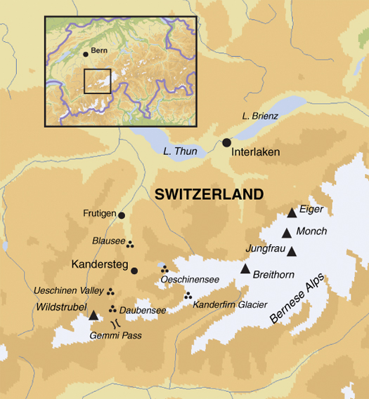 tourhub | Exodus | Cross-country Skiing in Kandersteg | K07AF | Route Map